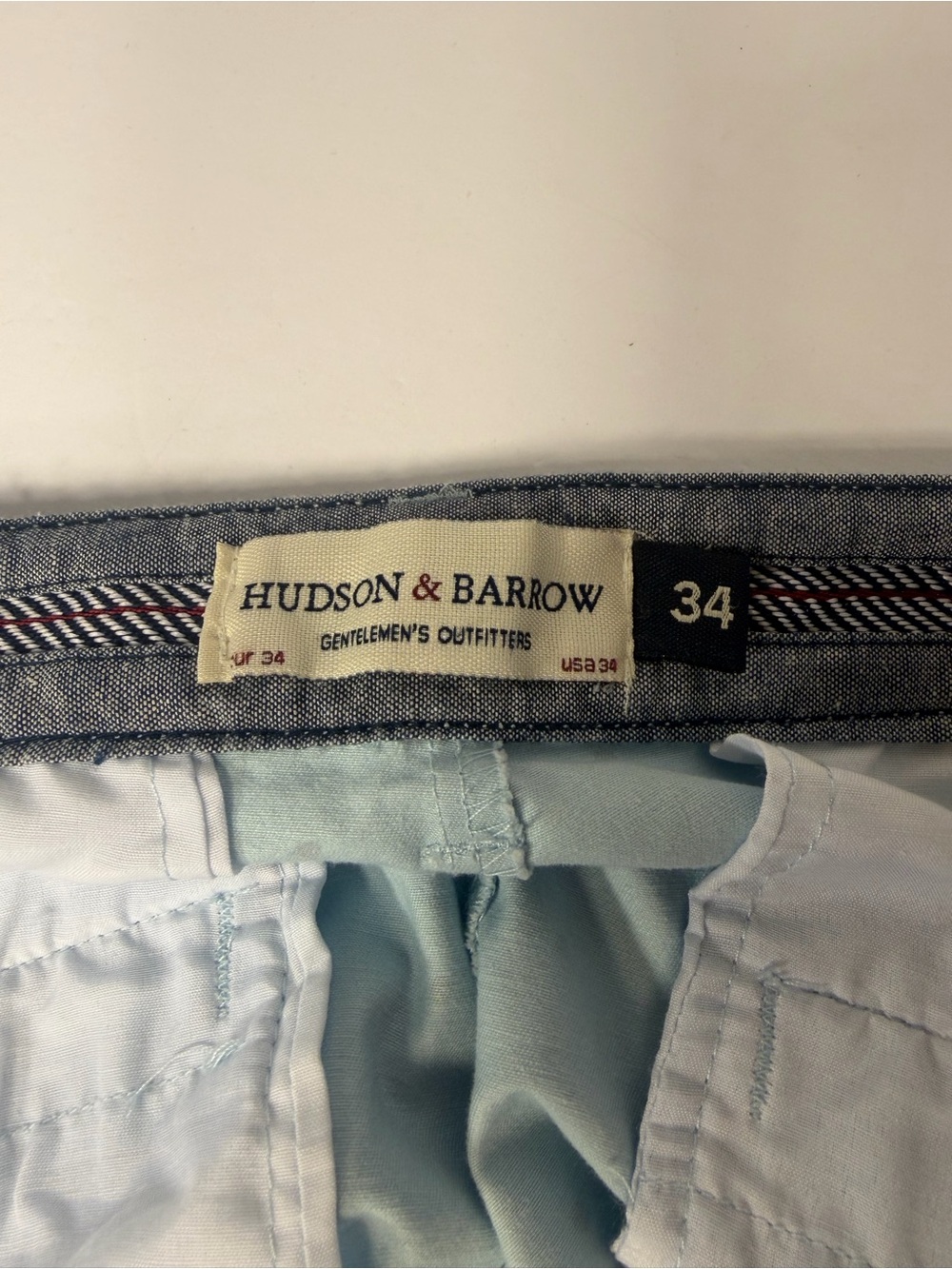 Hudson & Barrow Men's Light Blue Polka Dot Cotton Shorts - Picture 8 of 9